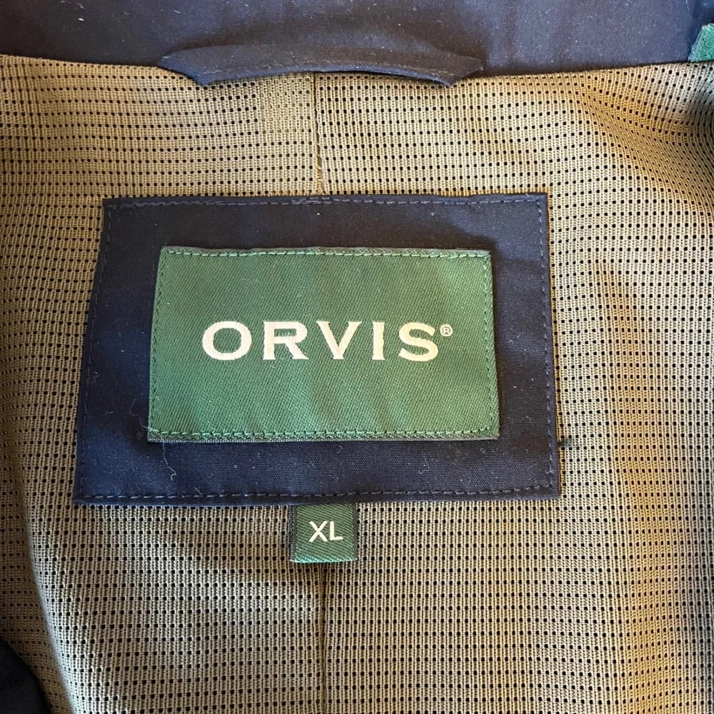 ORVIS Mens XL Black Nylon Polyester Blend Blazer Jacket Zip Pockets‎ Outerwear